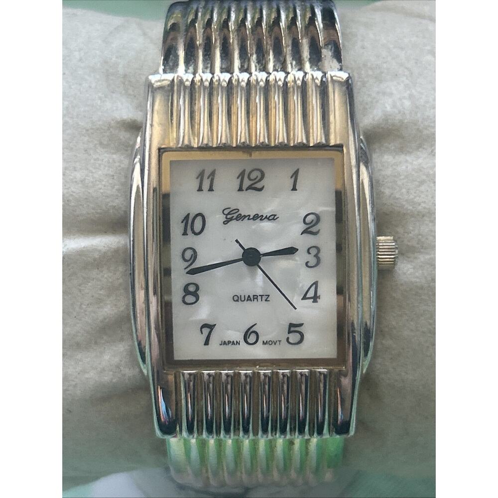 Geneva Two Tone Women’s Cuff Watch